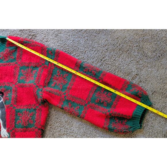 Ugly Christmas Sweater3X Embellished French Bulldog Glasses Purse Red Green GLTR - Picture 8 of 10